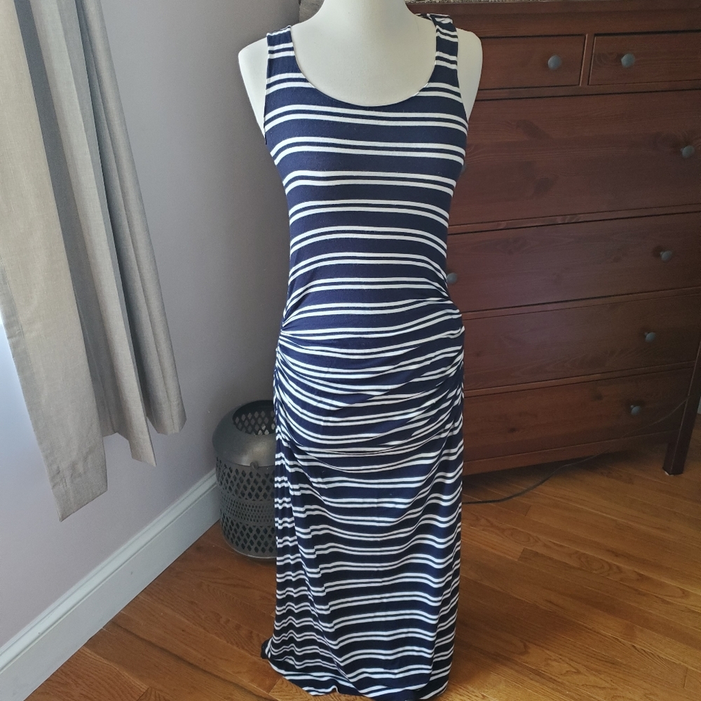 Soft, beachy, nautical, maxi dress -XS/S